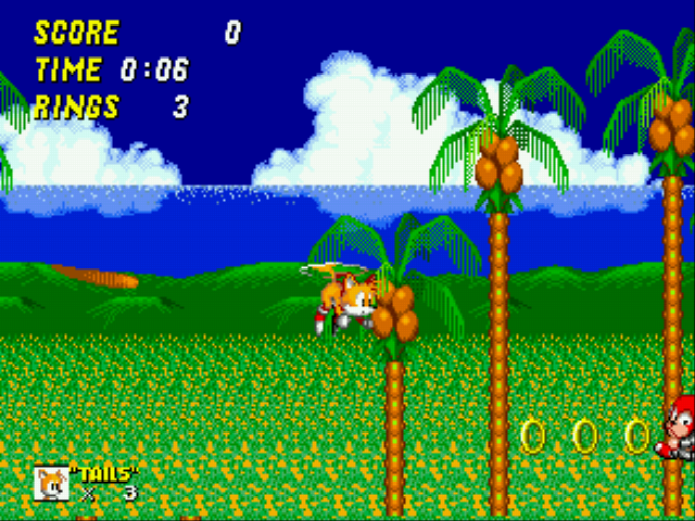 Fly with Tails in Sonic the Hedgehog 2